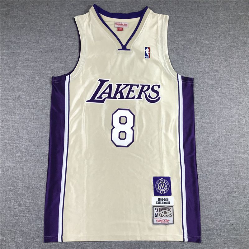 Men Los Angeles Lakers #8 Bryant golden Hall of fame NBA Jersey->los angeles lakers->NBA Jersey